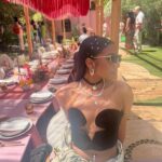 Carlacia Grant Instagram - Babygirl’s first Coachella was a success 🔮🪩🎡 Thank you to my amazing glam team Stylist @orettac Hair @hushbychloe Makeup @seanharrismakeup
