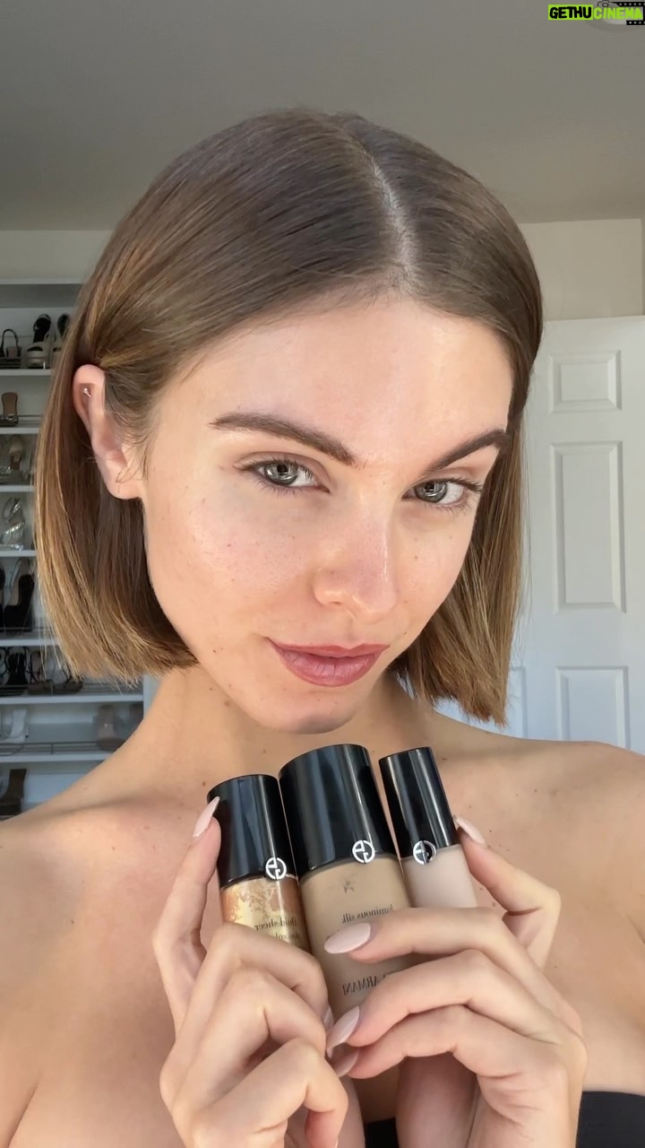 Carmel Rose Instagram - & the category is, skin 🧈 wearing @armanibeauty luminous silk collection - fluid sheer glow enhancer highlighter (10) - luminous silk foundation (3.5) - luminous silk concealer (3.75) - luminous silk glow blush (60)