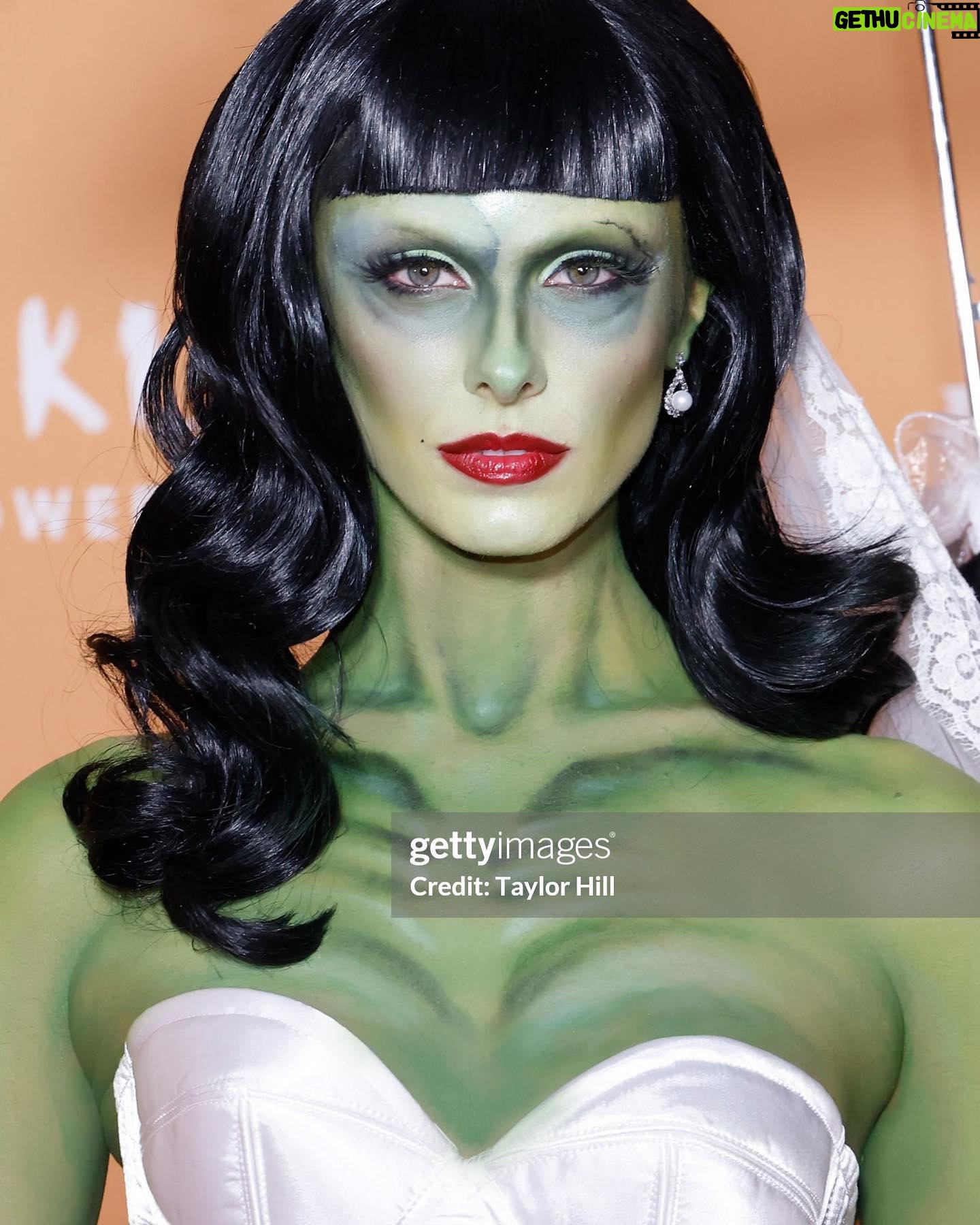 Carmel Rose Instagram - My first ever #heidiklumhalloween dressed as my own version of the bride of Frankenstein 🧟♀️ ft. @steevenz & the lovely work of my team @jaynevelazquez @kfx.mua @kellynovobielski