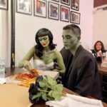 Carmel Rose Instagram - My first ever #heidiklumhalloween dressed as my own version of the bride of Frankenstein 🧟‍♀️ ft. @steevenz & the lovely work of my team @jaynevelazquez @kfx.mua @kellynovobielski