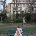 Carmel Rose Instagram - parisian parks >>>>> wearing @helsastudio & @coperni from @fwrd 🪷