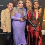 Carmen Carrera Instagram - Thank you @glaad for this wonderful award and recognition! Grateful to share this award with the amazing cast, crew, guests, judges, my cohost, and fans of @draglatina 💛🐝 @triplethreatmediainc @chiruadams @revrytv @lushiousmassacr @enriquesapene @fedromusic @damianmedia @santiago72 Outfit details: Blazer: @haleia via @confessional_showroom_miami Skirt: Exclusive via @confessional_showroom_miami Shoes: @louboutinworld Clutch: @dvf Lingerie: @honeybirdette Hair: @hairglambybee @anthonypazos MUA: @carmen_carrera Perfume: Musk Therapy @initioparfumsprives Photos: @gettyimages
