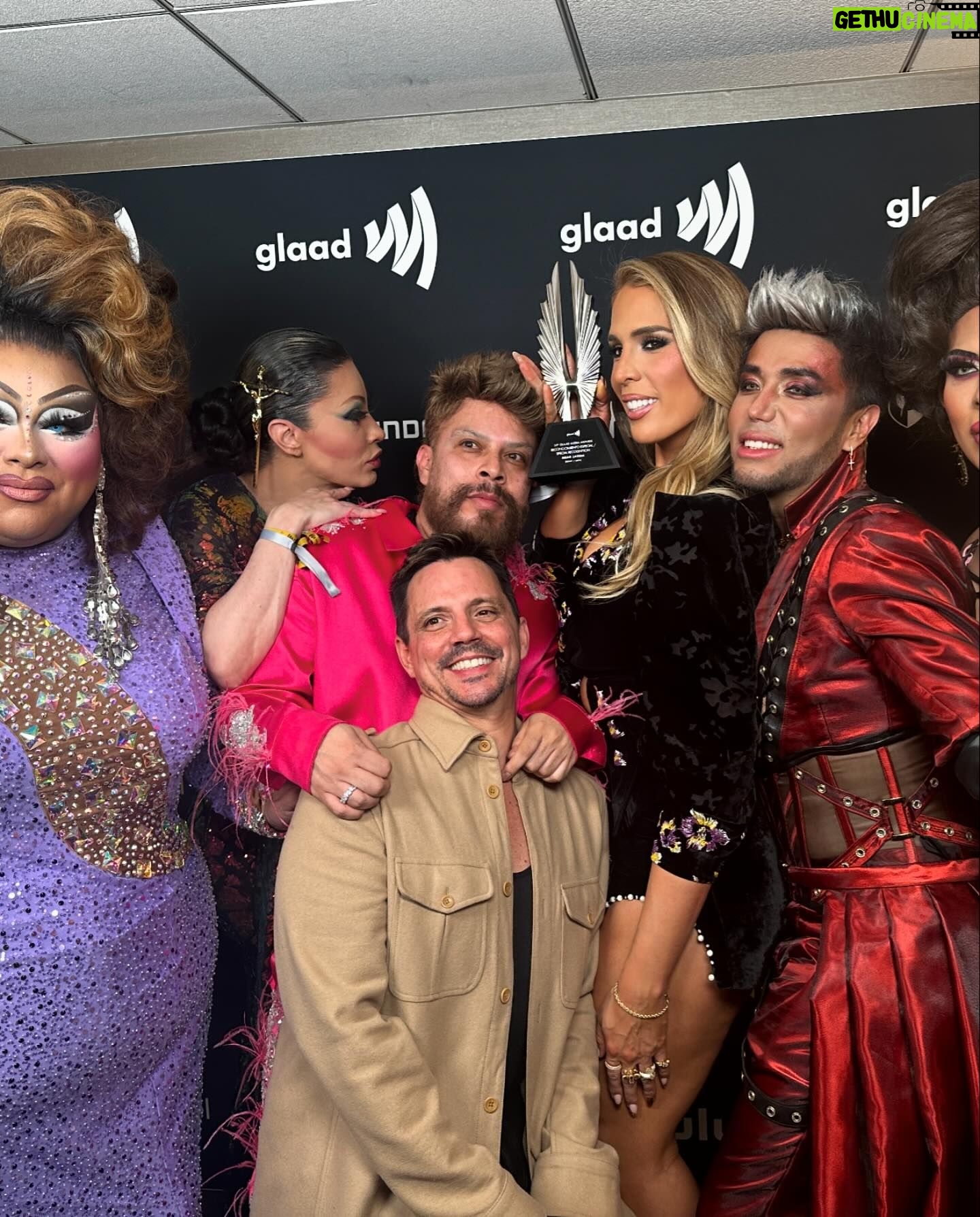 Carmen Carrera Instagram - Thank you @glaad for this wonderful award and recognition! Grateful to share this award with the amazing cast, crew, guests, judges, my cohost, and fans of @draglatina ππ @triplethreatmediainc @chiruadams @revrytv @lushiousmassacr @enriquesapene @fedromusic @damianmedia @santiago72 Outfit details: Blazer: @haleia via @confessional_showroom_miami Skirt: Exclusive via @confessional_showroom_miami Shoes: @louboutinworld Clutch: @dvf Lingerie: @honeybirdette Hair: @hairglambybee @anthonypazos MUA: @carmen_carrera Perfume: Musk Therapy @initioparfumsprives Photos: @gettyimages