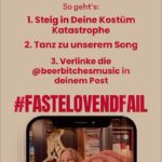 Carolin Kebekus Instagram - Mach mit bei unserer Kostüm-Challenge und sei im BeerBitches Musikvideo dabei! So geht´s: 1.    Schlüpf in deine lustigste Kostüm-Katastrophe, deinen Verkleidungsfauxpas oder dein viel zu schönes Selbstnäherkostüm! 2.    Tanz zu unserem Song oder schick uns ein Foto. 3.    Verlinke die @beerbitchesmusic in deinem Post & mit #FastelovendFail    Teilnahmebedingungen:   💡Im Video/Foto dürfen keine unbeteiligten Dritten zu sehen sein 💡Du musst über 18 Jahre alt sein 💡 Unsere Lieblingseinsendungen schaffen es in unser neues Musikvideo! Wenn du dabei bist, hörst du von uns. 💡Es besteht kein Rechtsanspruch auf eine Teilnahme in unserem Musikvideo Dickes Dankeschön an @jasminschwiers für deinen FastelovendFail ❤️ 🎥 ✍️ @et_linchen und @msvanrheinlanden ✂️ @derbuchheim @rene_schlothauer @chris_geletneky @jonas.nmnn @troemmelche_thommy @joschostephan @pavementrecords @gaffel_koelsch @carokebelin @irina_ehlenbeck @nadine_weyer #beerbitches #challenge #FastelovendFail #kostümchallenge #jasminschwiers #fyp #fy #carolinkebekus #kostüme #feierDeinenFastelovendFail