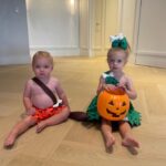 Caroline Wozniacki Instagram - Happy Halloween from the Flintstones😍 Pebbles and Bam Bam had the time of their life!❤️