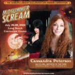 Cassandra Peterson Instagram - Midsummer Scream is (a little too) excited to welcome back Cassandra Peterson, aka Elvira, Mistress of the Dark @therealelvira ! (Ms. Peterson will be appearing as herself, on Friday and Saturday only) Midsummer Scream returns to the Long Beach Convention Center, July 26-28. Save 40% off general admission for a limited time at midsummerscream.com or via the link in our bio!
