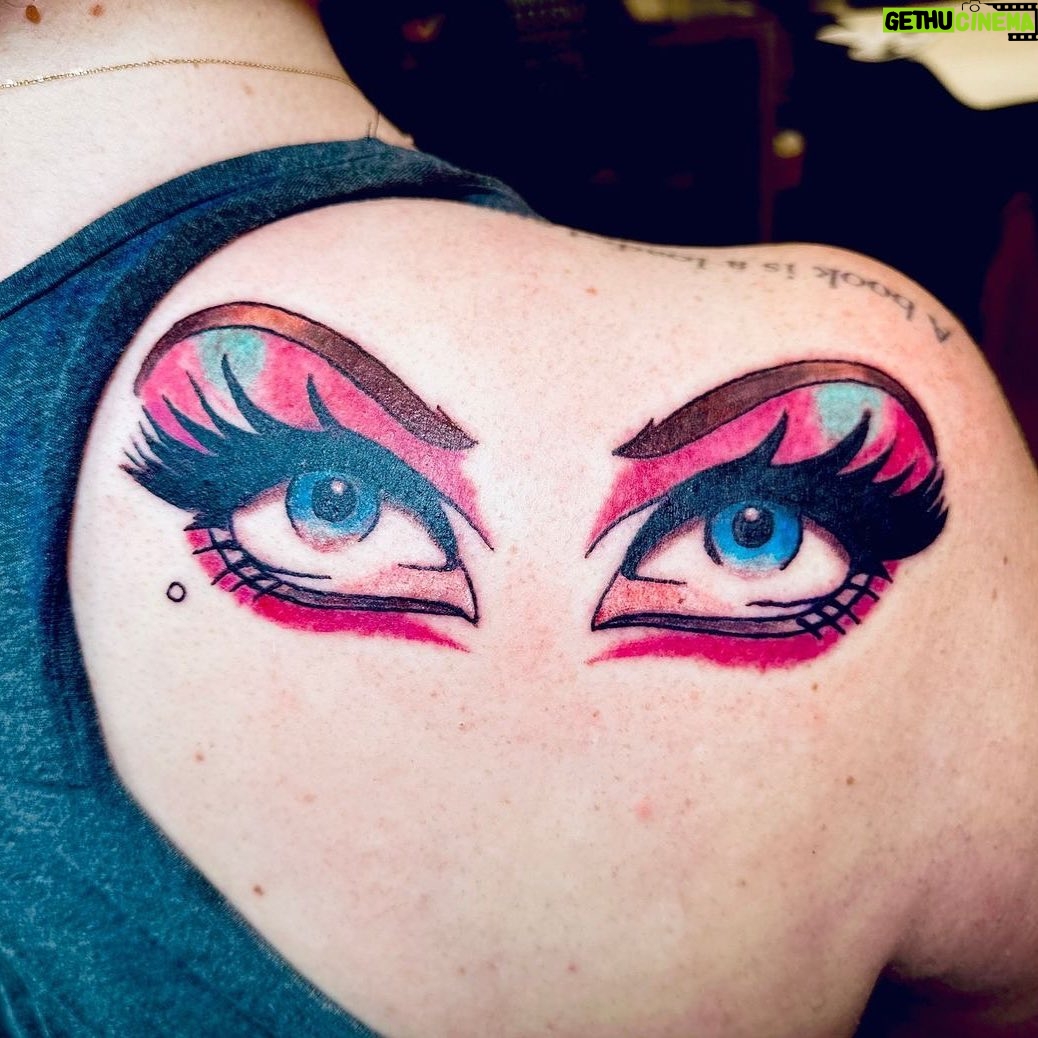 Cassandra Peterson Instagram - #tattootuesday 📸 by @sacredrosetattoo Elvira eyes by Rachael Dobos @turbo_scum_tattoos