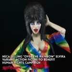 Cassandra Peterson Instagram - NECA is celebrating Pride Month early with a brand new Elvira action figure, this one a variant dubbed “Over the Rainbow Elvira.” And it’s been released this week for a great cause. NECA previews, “The devilishly delightful Cassandra Peterson has played the part of Elvira for more than 40 years with grace, humor and more than a little camp. NECA is proud to present this “Over the Rainbow” Elvira figure, celebrating the horror and queer icon in a never-before-seen, sparkling rainbow dress for your collection. “To spread the love, when you place an order for the Over the Rainbow Elvira on THENECASTORE.COM, you’ll receive free shipping! We’ve also joined with Cassandra to support equality for all. NECA and Elvira are proud donors to the Human Rights Campaign, which strives to end discrimination against LGBTQ people. “With an original tailored fabric gown, glittery ruby red heels, and a yellow brick display base, she’s definitely not in Kansas anymore! This fully articulated 8-inch action figure features new faceplate technology with two interchangeable expressions and hands, including brand new ones that allow you to recreate Elvira’s signature pose! She comes with a book accessory of Peterson’s memoir, Yours Cruelly, Elvira, and a double-sided flag with 10 stickers to customize and show your unique pride! Collector-friendly window box packaging.” The best part? $10 from every purchase will benefit the Human Rights Campaign, which is the largest LGBTQ political lobbying organization within the United States.