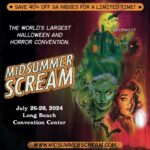 Cassandra Peterson Instagram - Midsummer Scream is (a little too) excited to welcome back Cassandra Peterson, aka Elvira, Mistress of the Dark @therealelvira ! (Ms. Peterson will be appearing as herself, on Friday and Saturday only) Midsummer Scream returns to the Long Beach Convention Center, July 26-28. Save 40% off general admission for a limited time at midsummerscream.com or via the link in our bio!