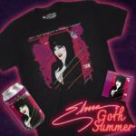 Cassandra Peterson Instagram - Get ready to slay the summer festival scene... and maybe a few hearts along the way with Elvira’s Goth Summer Collection! Inspired by the classic jams of the 80s, each piece is a love letter to the era of big hair and bold choices. 🔥💀 Check out the bootique to find a design that sings to you! Can you guess all the references? #elvira #elviramistressofthedark #horror #elvirasbootique #1980sfashion #gothfashion #gothaesthetic #80s #80smusic #80shorror #summervibes #gothsummer #alternativefashion
