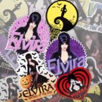 Cassandra Peterson Instagram - Got a favorite place you’d like the Mistress of the Dark to haunt? Grab some of our new spooky @therealelvira stickers and adorn your world with a touch of her dark charm! #elvira #elviramistressofthedark #elvirasbootique #elvirastickers #sticker #stickers #halloweenstickers #horrorstickers #bumpersticker #halloween