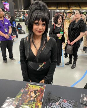 Cassandra Peterson Instagram - So much fun seeing all the Elvira cosplay this weekend @spookalafl 🖤