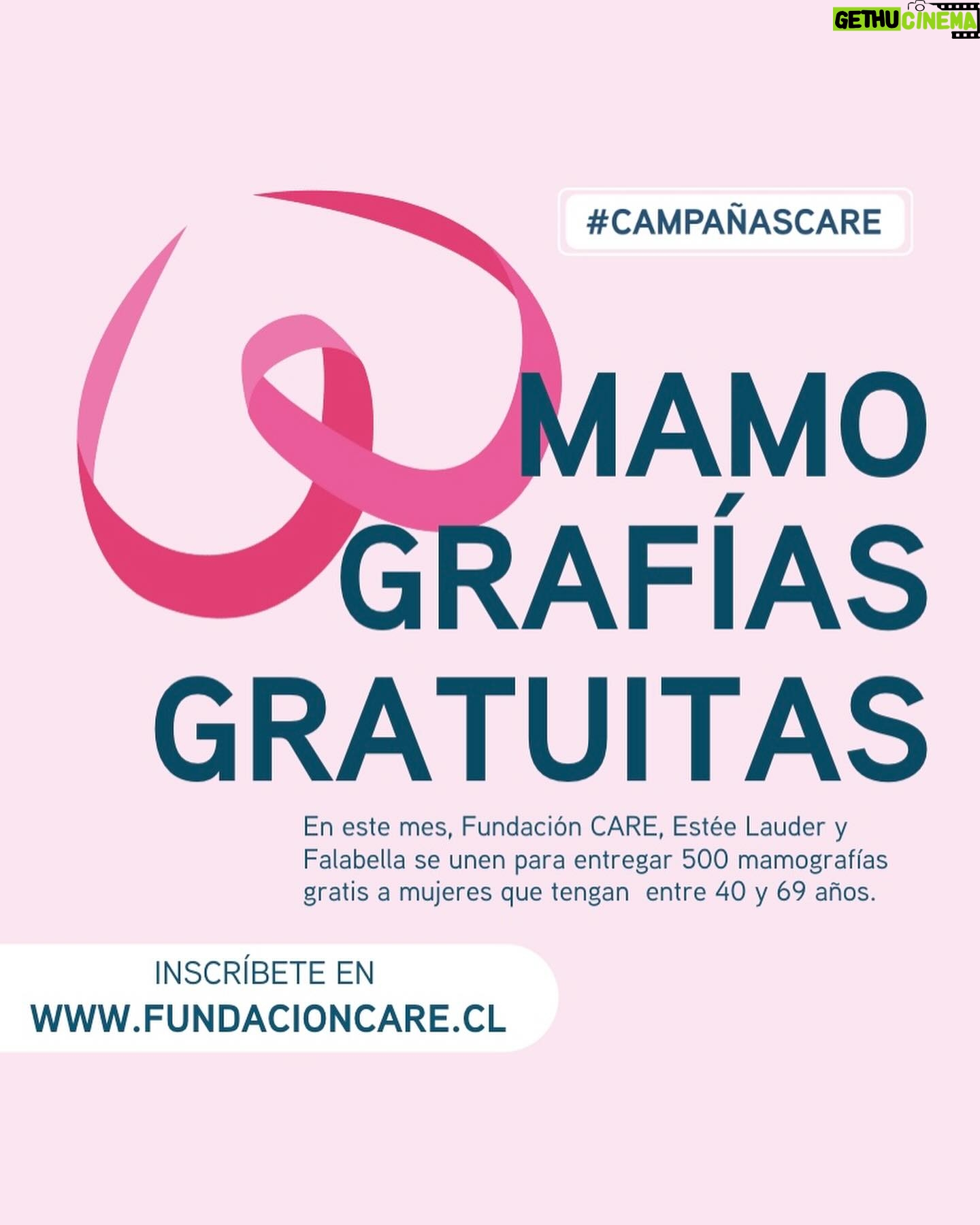 Cecilia Bolocco Instagram - #CAMPAÑASCARE | ¡Y vuelve nuestra campaña de mamografías gratis! Nos encanta empezar la semana con la linda noticia de que, gracias a @falabella_cl y @esteelauder_cl, ya estamos entregando 500 mamografías gratis en www.fundacioncare.cl ¿Quiénes pueden recibir estas mamografías? -Mujeres de 40 a 69 años de edad. -Que no se hayan realizado una mamografía hace más de un año (aquellas que participaron en nuestra campaña de octubre pasado no podrán optar a esta nueva campaña). ¿Qué hay que hacer? -Entrar a www.fundacioncare.cl o al link de nuestro perfil. -Entrar a MiCare, registrarte con tus datos, seleccionar tu centro y ¡listo! Recibirás un correo con la confirmación. ¿Dónde se realizarán estas mamografías? En los siguientes centros y comunas y estamos muy contentos porque llegaremos a dos nuevos lugares: Copiapó y Temuco Arica - Clínica Fleming @clinicaflemingaricaoficial Antofagasta - Centro Diagnosalud Copiapó - Clínica Atacama @clinicaatacama Coquimbo - Centro Diagnosalud Viña del Mar - Centromed @centromedcl Santiago - Clínica Dávila Maipú y Las Condes @clinicadavilaoficial Santiago - Centro VidaIntegra Alameda y Bandera Concepción - Centro de Mamas Temuco - Centro de Imagenología IMEX 👀 OJO Debes rellenar con los datos de la persona que se hará el examen. 👀 OJO No necesitas receta médica para realizar este examen. ¡A INSCRIBIRSE! 💙🩷
