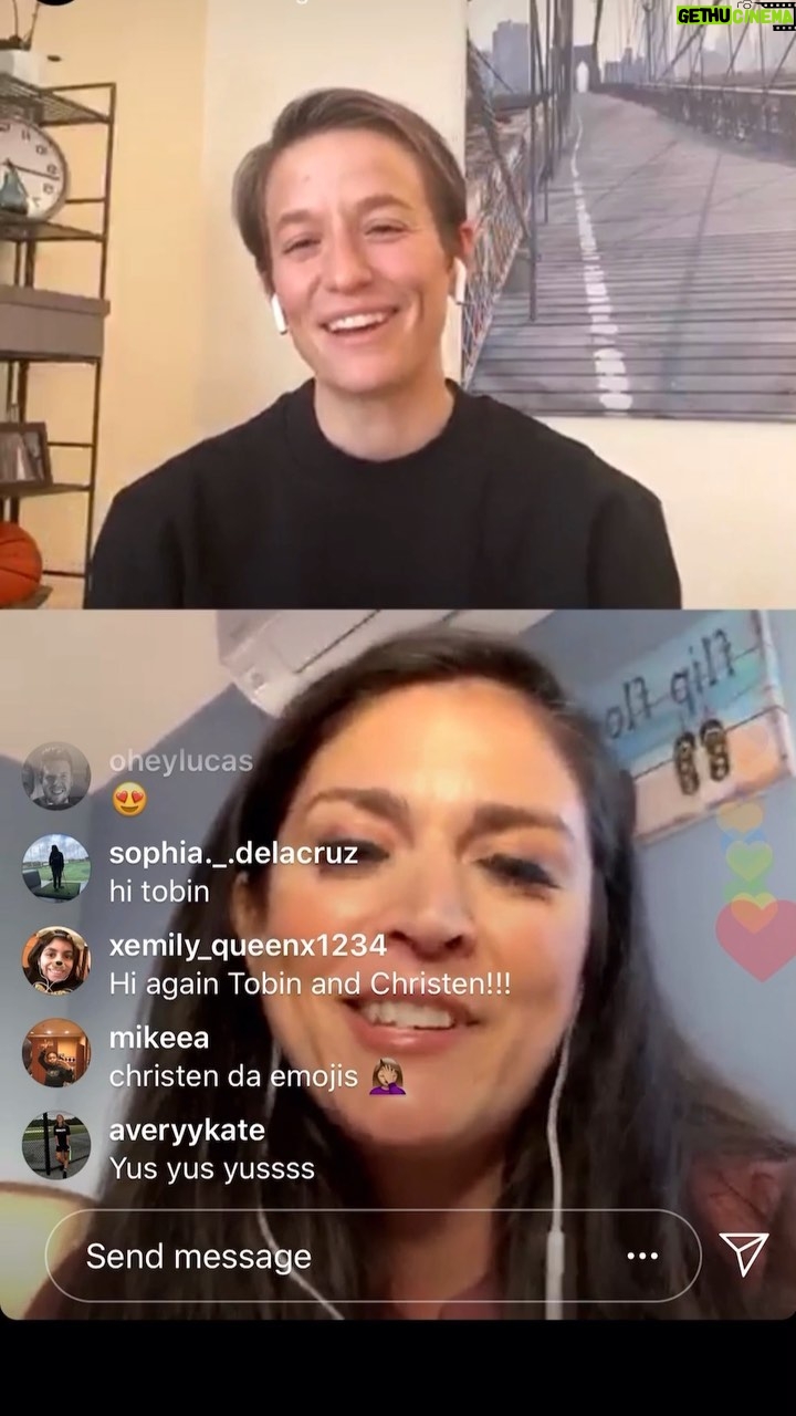 Cecily Strong Instagram - Here is my virtual hug in the form of an Instagram live with a hero and although i couldn’t see the comments after, the friends and strangers and other superstar athletes (!!!) sending love meant the world and I’m sending love and kindness and virtual hugs right back out to anyone who could use it today! Thank you @re__inc and @mrapinoe for all you do and for your true generosity of spirit and goodness 💙💙💙