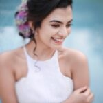 Chaithania Prakash Instagram - 🕊🤍 Wearing: @briella.in Bouquet : @briellaflorals Photography : @sharon.shyam @storiesbysharonshyam Makeup & hairstyle : @soumyashyam_makeupartist Location : Whispering water resort Reels : @jeeva_balakrishnan @sumin_s_kumar Thanks : @shinil__vinod