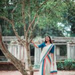 Chaithania Prakash Instagram - 💙 Pc: @ameensabil Wearing: @ar_handlooms_kuthampully