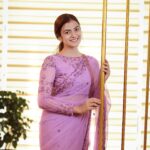 Chaithania Prakash Instagram - 💜 Pc: @jayanayilam_ Saree: @thanuzbridalboutique