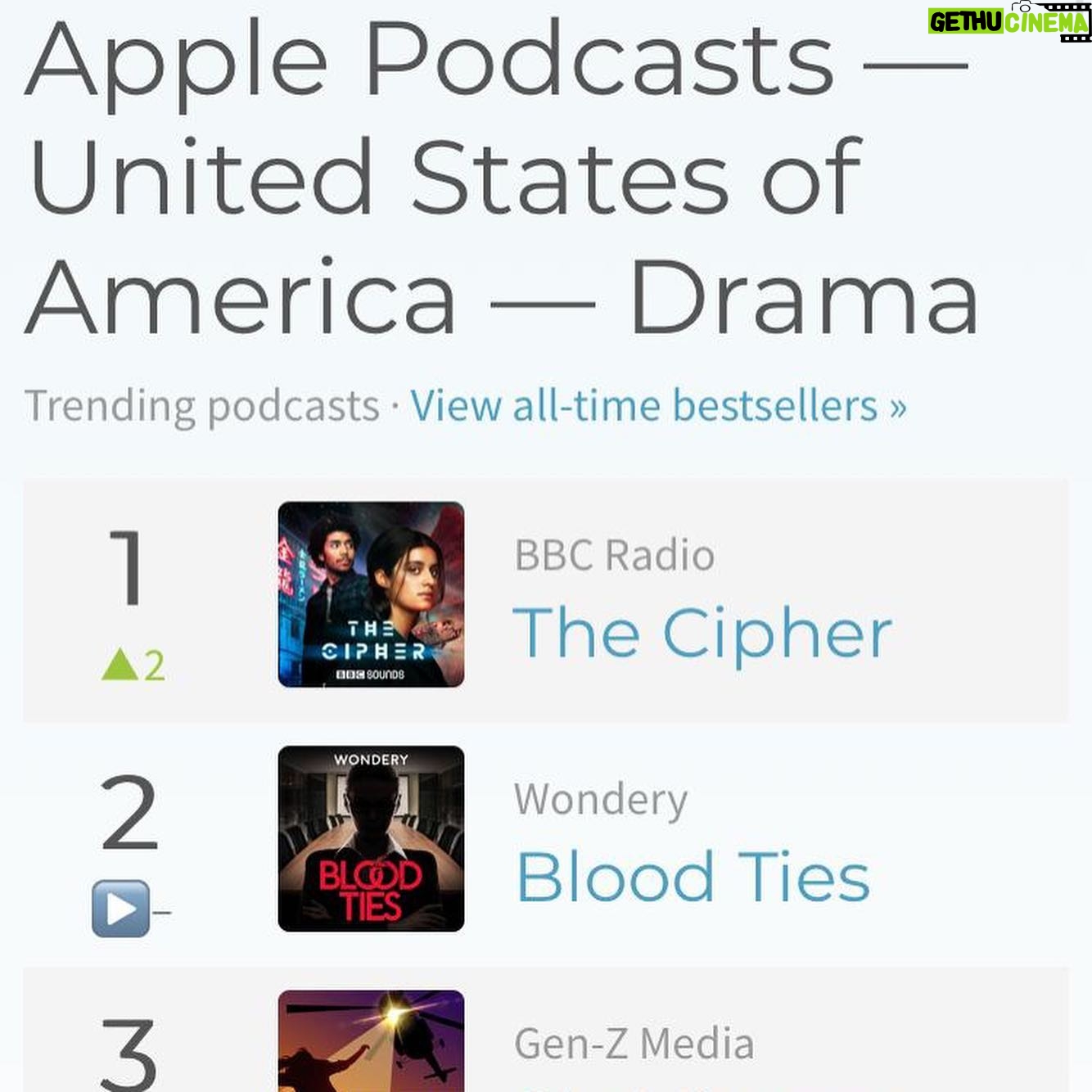 Chance Perdomo - 80K Likes - 🇺🇸 Thank YOU for LOVING #thecipher 🥃
Last Morning, Mr Neichin Shared News that in the USA YOU’VE pushed us to #1 Drama spot on @apple
INSANE!
A GRATITUDE GLASS RAISED TO YOU.
THE BOSSES.
GOD BLESS.
🥃 #gratitude
New Episodes available on @apple @spotify & @bbcsounds 🚀