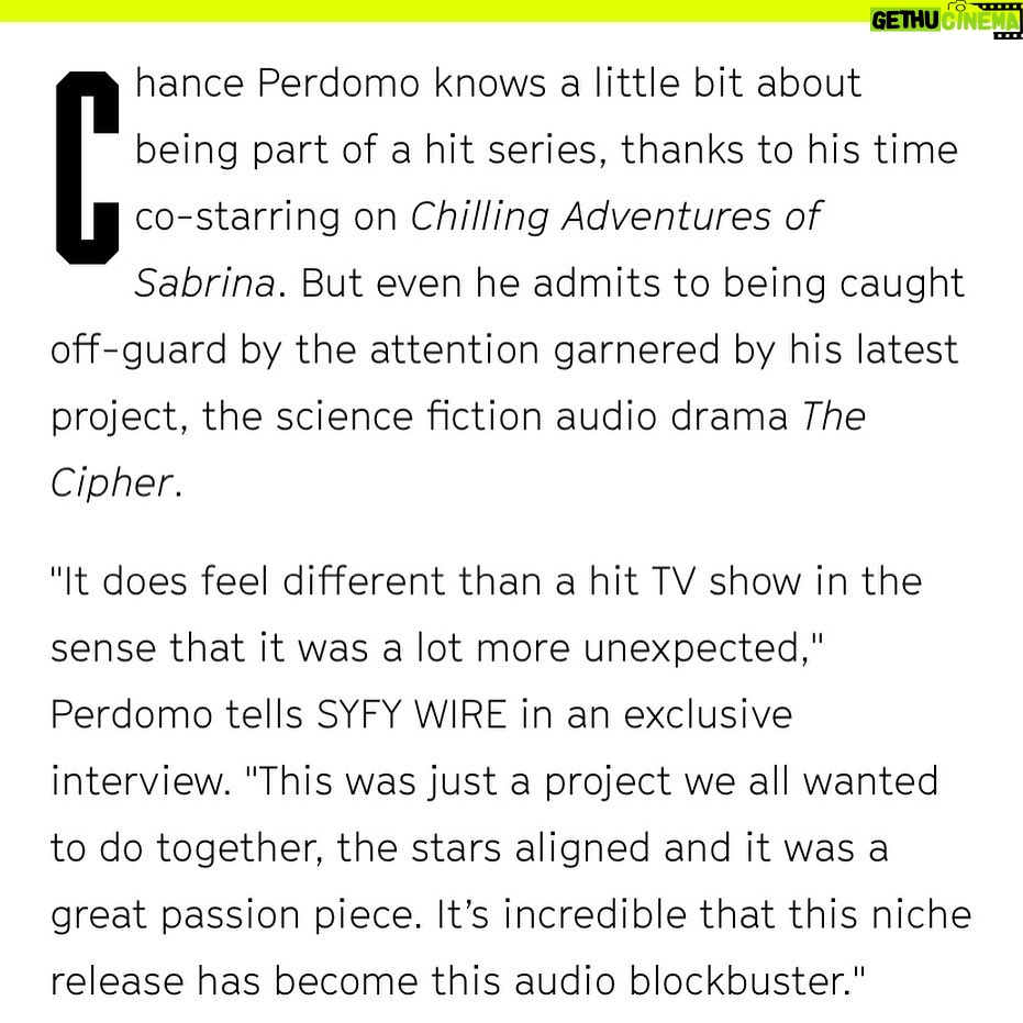 Chance Perdomo Instagram - š„CHEERS TO YOU THE FANS, THE VIEWERS, THE BOSSES For Making @bbcsounds @thecipherpodcast the Legit Sci-Fi Phenomenon It Is Today With Multi-Medium Franchise Potential. š„THANK YOU to @mikeavila over at @syfywire for the kind words & your time to E-chat cross time zones. āTwas A pleasure, with the lovely @anyachalotra & @sam.adewunmi , bringin our writer, #brettneichin ās words to life. Brotha, you wrote one helluva story š¤š¾ š„ Link in Bio. #phenomenal #FeelinGrateful #FeelinGood #Seeyadowntheroad