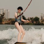 Chanya McClory Instagram – First time wake surfffff 🏄🏻💨 Happy Songkarn everyone 💦 ร้อนมากอยากเปียก ไปเล่นกัน @bangkokwakesurf สนุกสุดสุด ขอบคุณครูเฟย รูปห้าครูกลัวบอร์ดชนเรือ เลยจับบอร์ดละปล่อยกู เพื่อนเวร55