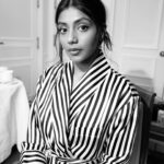 Charithra Chandran Instagram - When in couture, life’s a runway ✨ What a dream for my first couture show to be an Indian designer!! To the whole @rahulmishra_7 team, thank you for such an inspiring and beautiful show. Rahul and Divya, you are both leading the way forward on how to run a business that puts art and ethics at the front and centre of its practice. So proud to support you guys xx Thank you @marco.bahler for the beautiful pictures! Styling: @hollyevawhite Makeup: @kennethsohmakeup Hair: @patrickwilson ❤️