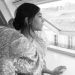 Charithra Chandran Instagram - When in couture, life’s a runway ✨ What a dream for my first couture show to be an Indian designer!! To the whole @rahulmishra_7 team, thank you for such an inspiring and beautiful show. Rahul and Divya, you are both leading the way forward on how to run a business that puts art and ethics at the front and centre of its practice. So proud to support you guys xx Thank you @marco.bahler for the beautiful pictures! Styling: @hollyevawhite Makeup: @kennethsohmakeup Hair: @patrickwilson ❤️