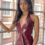 Charithra Chandran Instagram - The lady in red 💃🏾 🩸 @primevideouk Styling: @hollyevawhite in @emiliawickstead and @maisonernest Hair: @patrickwilson Makeup: @kennethsohmakeup