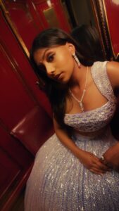 Charithra Chandran Instagram - Get ready with #Bridgerton star @charithra17 as she prepares for a night of sparkling Diwali celebrations at @thesavoylondon. Dressed in a glittering dress, the actress rounded off the look with dazzling jewels from Cartier – with a history of craftsmanship long intertwined with India, the Maison was the perfect choice for celebrating the Festival of Light. Find out more at the link in bio.