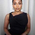 Charithra Chandran Instagram - All dressed up ✨ . . . . Styling: @hollyevawhite wearing @monicavinader jewellery and H&M x Mugler dress Makeup: @sofiamariamua using @charlottetilbury
