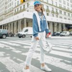 Charlene Choi Instagram - Chillin’ in style😎 Nothing beats a classic combo like a blue polo knit sweater and crisp white jeans Easy-breezy ensemble @poloralphlauren #ralphlaurenhk