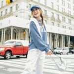 Charlene Choi Instagram - Chillin’ in style😎 Nothing beats a classic combo like a blue polo knit sweater and crisp white jeans Easy-breezy ensemble @poloralphlauren #ralphlaurenhk