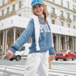 Charlene Choi Instagram - Chillin’ in style😎 Nothing beats a classic combo like a blue polo knit sweater and crisp white jeans Easy-breezy ensemble @poloralphlauren #ralphlaurenhk
