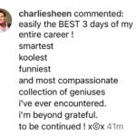 Charlie Sheen Instagram - Big April ahead. Time to show the world what we did. Over 200 people put their all into this, for the good of the team (only one didn’t, which is pretty good). We all had the same goal, to set ourselves on a path to make a show very differently than almost anyone has before. Tremendous risks and sacrifices have been made by many. Now the time has come to see if it pays off. Ramble On… And please check out the official Ramble On podcast for all the details.
