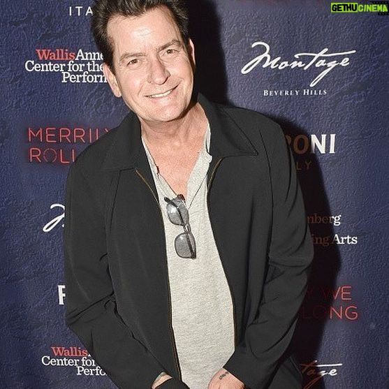 Charlie Sheen Instagram - Merrily We Roll Along was fabulous. hats off to @MichaelArden, a dear friend and a 'triple-threat' if there ever was one! also, Angela Lansbury was blushing when i kissed her cheek!! #PromNight! ©