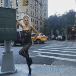 Charlotte McKinney Instagram – Mob wife for favorite @edie_parker 🌷🍀
