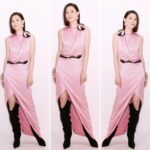 Charmaine Sheh Instagram - Pink is always in season. 👗 @giorgioarmani 💍 @swarovski 👢 @giuseppezanotti Styled by @mopiko Makeup by @katherine_lo1228