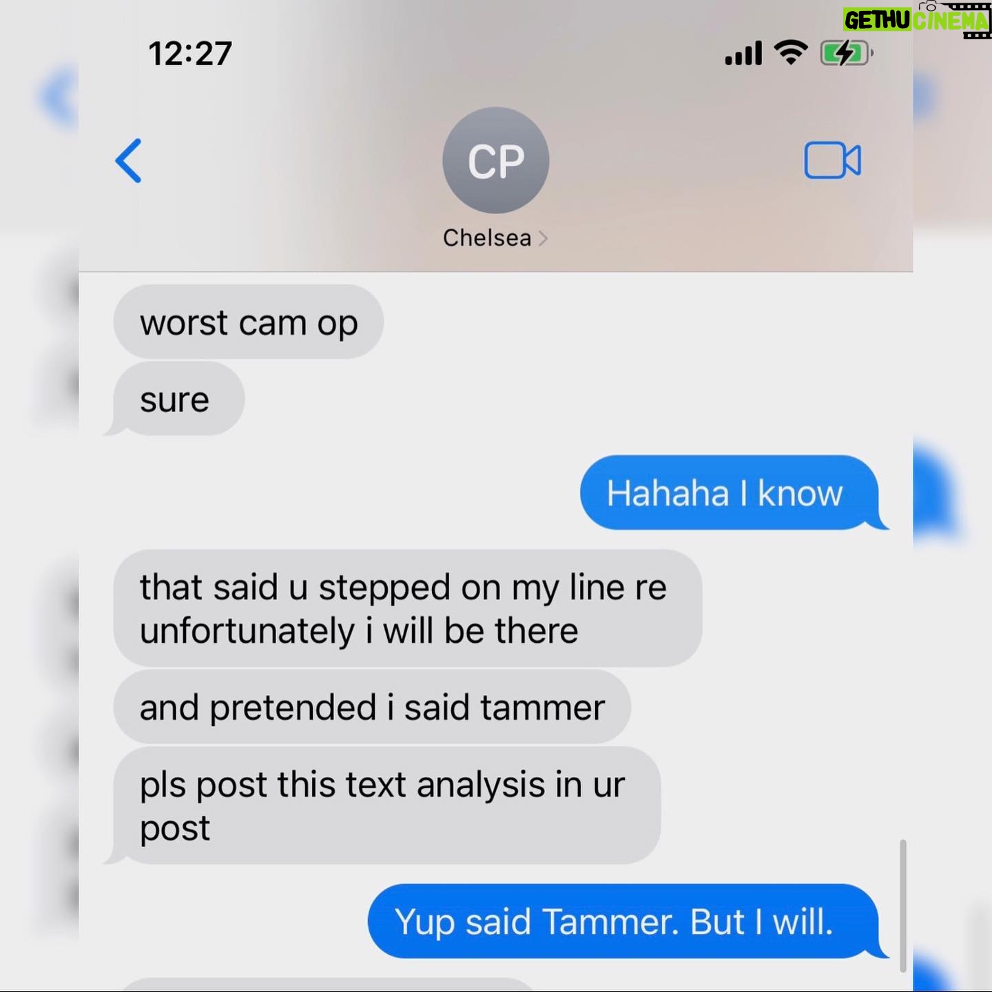 Chelsea Peretti Instagram - @chelsanity is the biggest Taylor Smith fan I know. Slide to read our text exchange about this incident.
