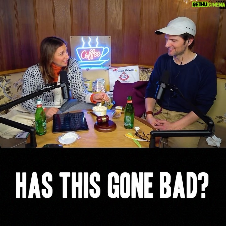 Chelsea Peretti Instagram - today on @callchelseaperetti me and acting savant @mradamscott sample a multitude of TJs snax including this intense “cannoli dip”