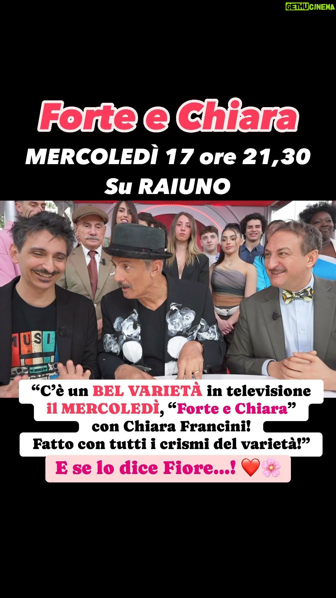 Chiara Francini Instagram - “C’è un bel varietà in televisione il mercoledì, Forte e Chiara con Chiara Francini! Un varietà fatto con tutti i crismi del Varietà!” FIORELLO❤️ E SE LO DICE FIORE! ❤️🌸 GRAZIE!!!! CI VEDIAMO MERCOLEDÌ 17 ore 21,30 su Raiuno.. CON TANTISSIMI OSPITI….. sorpresone… #forteechiara