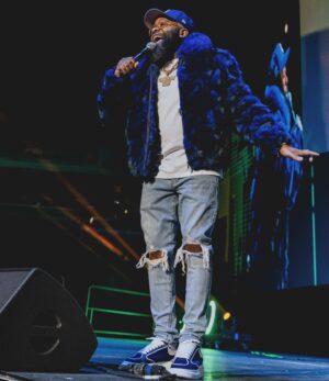 Chico Bean Instagram - The Head of Promotions let me wear Her Coat in NAPTOWN last night!!!! We Dem Ones get your Tickets!!!!