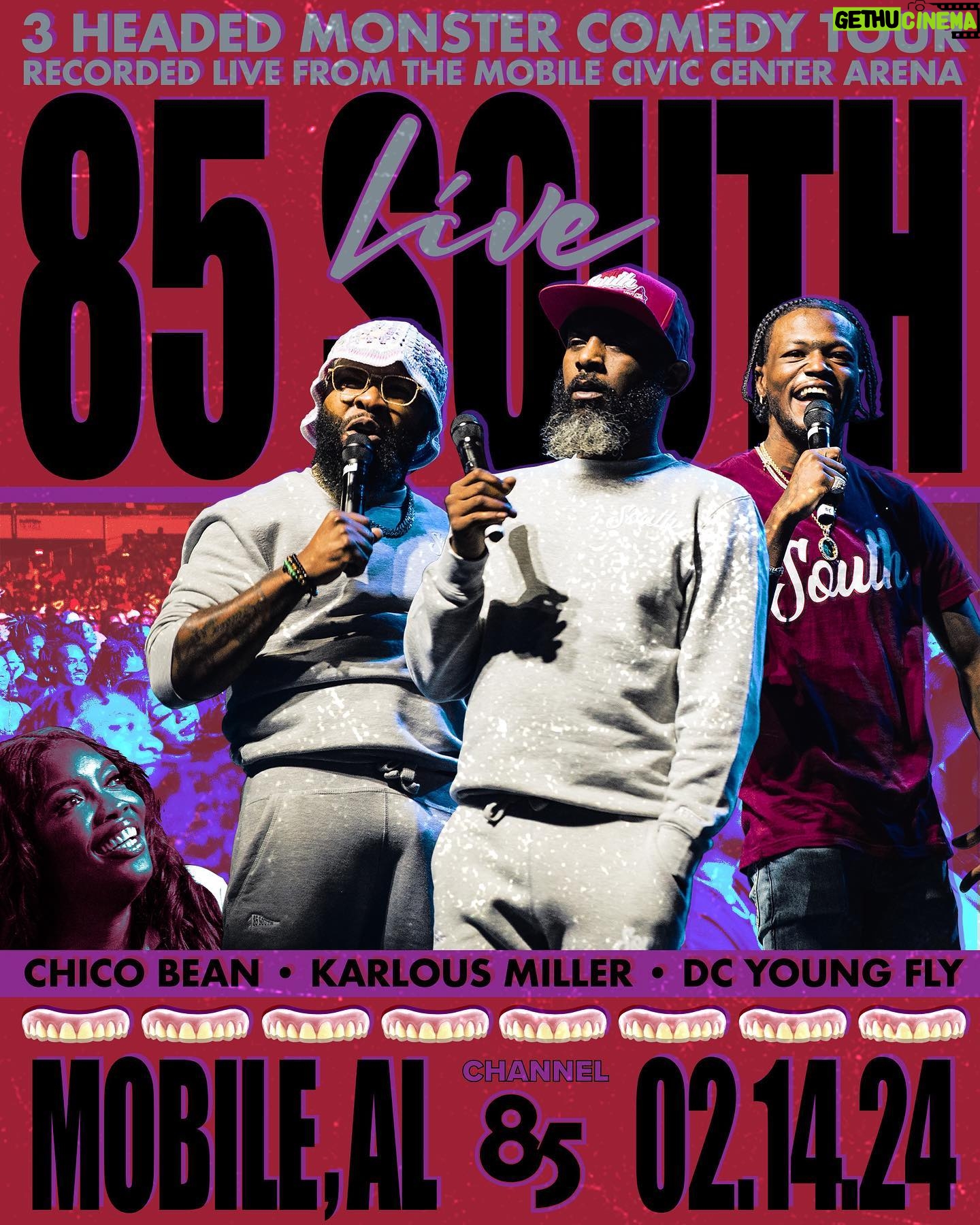 Chico Bean Instagram - ❤️ Valentines Day Drop! #85SouthShow 3-Headed Monster Tour RECORDED LIVE in MOBILE AL Streaming on @channeleightyfive TMRW!! Subscribe to @channeleightyfive and Watch our Hilarious Comedy Special! #85Southshow #Comedy #Live #Mobile