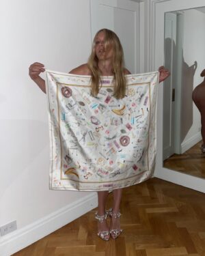 Chloë Sevigny Instagram - Aurel Schmit / Supreme silk scarf 
@aurel_sex @supremenewyork 
#weheardsexsells