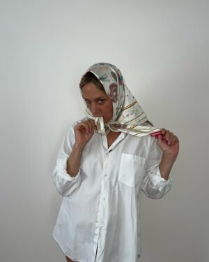 Chloë Sevigny Instagram - Aurel Schmit / Supreme silk scarf 
@aurel_sex @supremenewyork 
#weheardsexsells