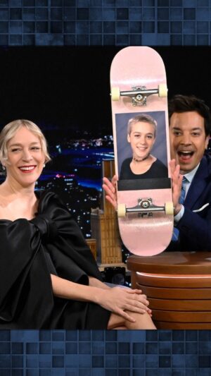 Chloë Sevigny Instagram - @chloessevigny’s high school yearbook photo inspired a skateboard! #FallonTonight