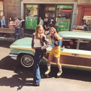 Chloe Bennet Instagram - bts from tonight’s ep of #agentsofshield @clarkgregg 🌻✌🏼 70’s