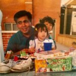 Chloe Bennet Instagram - Happy Father’s Day to my Poppa Bear. The best girl dad. My favorite guy. I’ll love you forever. (Also, those dirty ass shoes on the table are giving me maddd anxiety during corona times, but I’m still here for the 90’s aesthetic ya know?)