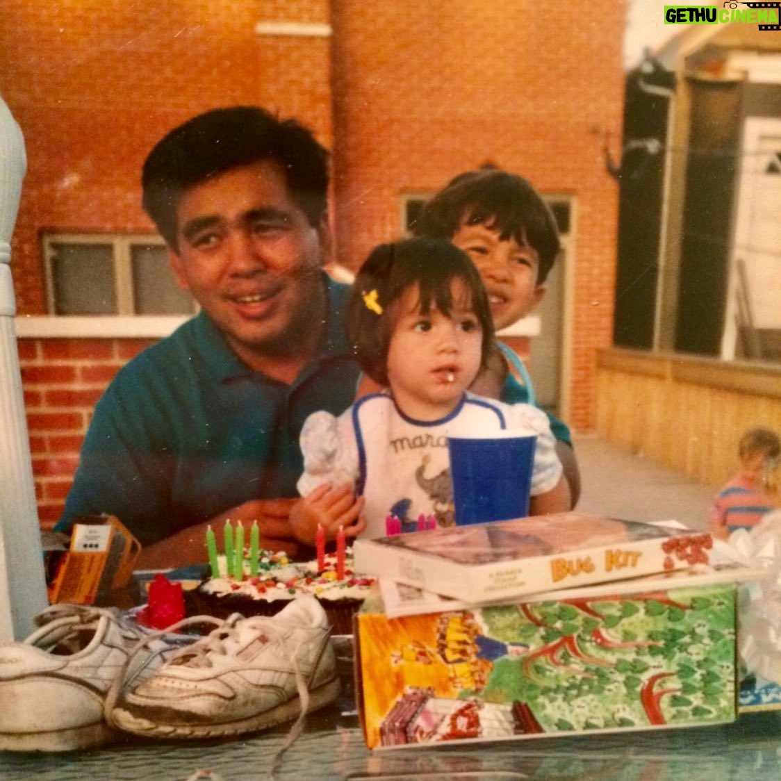 Chloe Bennet Instagram - Happy Father’s Day to my Poppa Bear. The best girl dad. My favorite guy. I’ll love you forever. (Also, those dirty ass shoes on the table are giving me maddd anxiety during corona times, but I’m still here for the 90’s aesthetic ya know?)