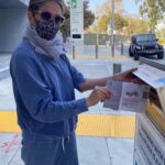 Chloe Bennet Instagram - When you get home from voting and you realize your pics are awkwardly identical to someone else’s... down to the location, sweater, and poses?? This for real was not planned, but not mad at it! I guess if you’re gonna copy someone... might as well be the fuckin’ 👑 Also... VOTE.