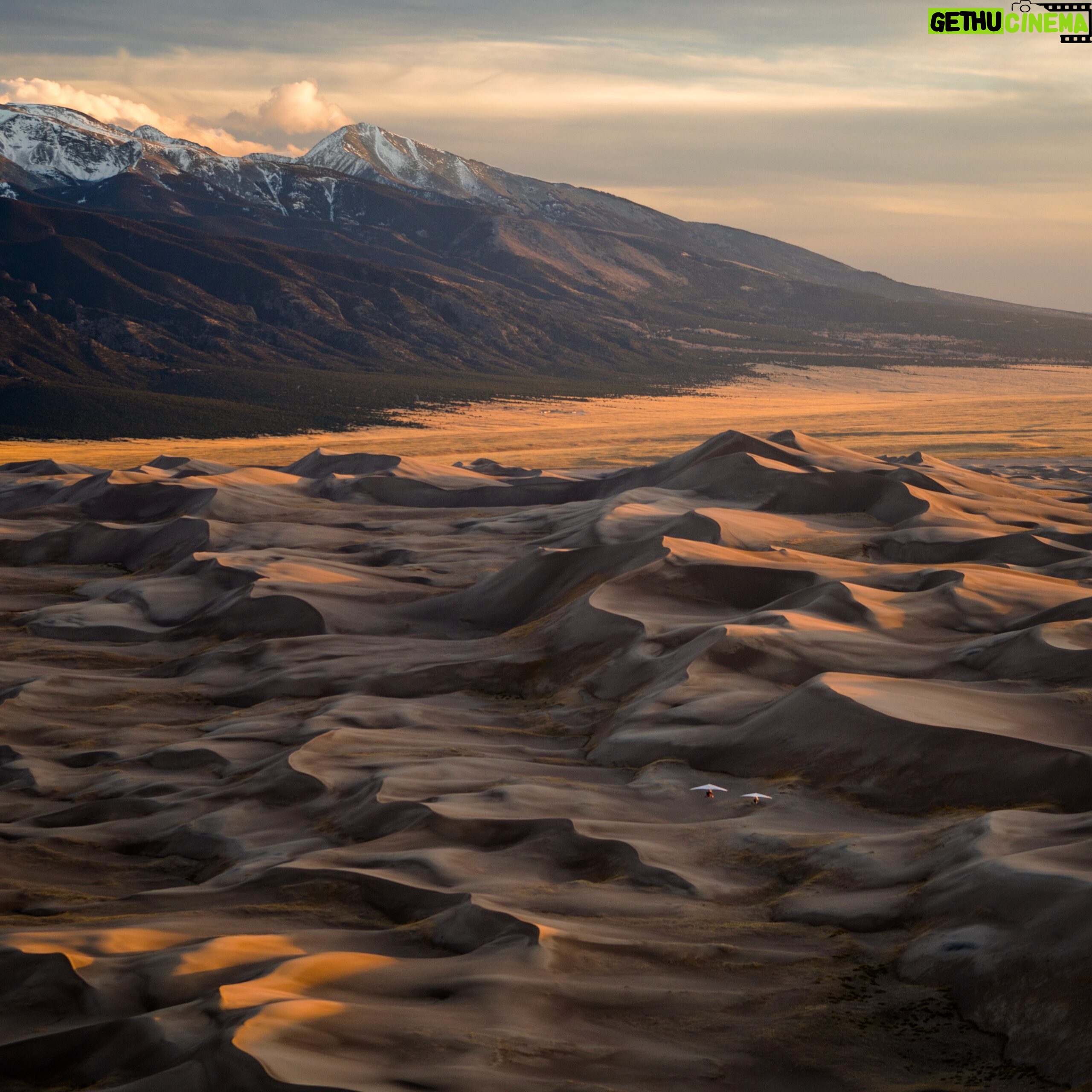 Chris Burkard Instagram - The Best kind of couples therapy? Happy belated Valentine’s Day. I was on assignment for @sonyalpha & The National Parks in 2017 with my good friend @renanozturk accompanying me as a DP… we felt like the best way to communicate the scale and beauty of Colorado’s Great Sand Dune was from the air with @shotsfromabove as our subject. The light couldn’t have been better that day and this is one of my favorites from that trip.