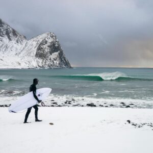 Chris Burkard Instagram - Unstad, Norway 

I was 26 with my first kid on the way… my wife was almost due and I decided to take one more job shooting surf in Norway before my son came. My life up to that point had been singularly focused on my career - booking back to back jobs around the globe and I hadn’t really taken a moment to look over my shoulder. Knowing it was my last shoot for the next few months, I pushed myself extra hard… spending more time in the icy waters causing frost nip in my hands & nerve damage that I still deal with to this day. There’s a lot more to unpack from this trip but I look back at the images with a palpable memory of my time there and the feeling life would never be the same when I got home